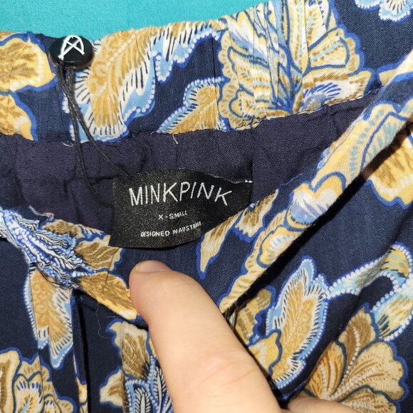 Floral Maxi Skirt By Minkpink X-Small Blue & Yellow Tiered Design Australian Bra - Picture 5 of 10